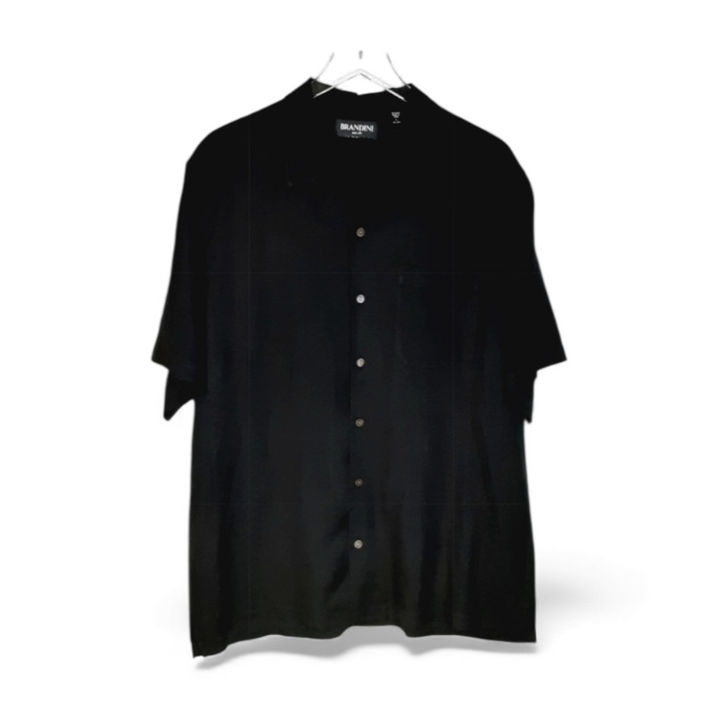 Brandini | Black Pure Silk Shirt Sz L